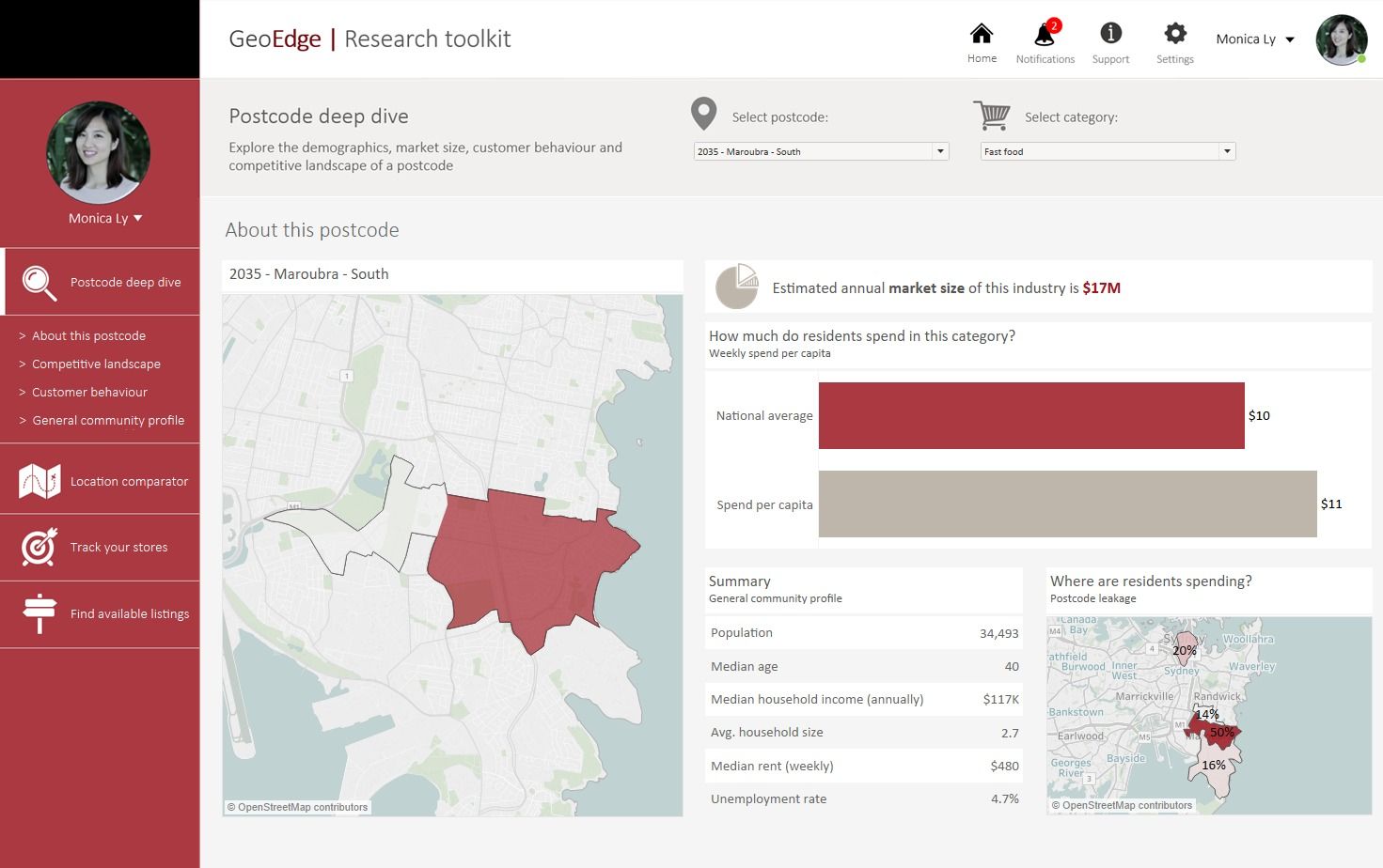 GeoEdge - An illustrative example with sample data