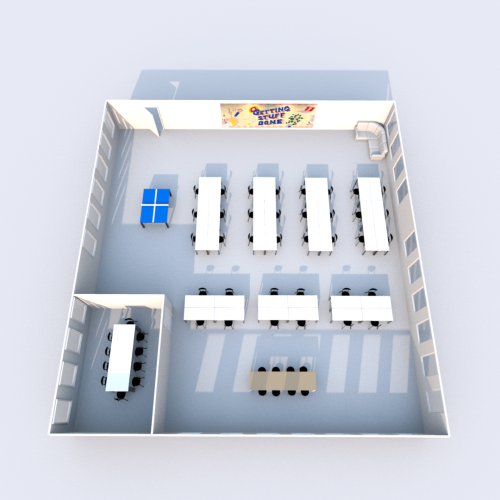 Figure 3 A rendered 3D floor plan of our Sydney office.